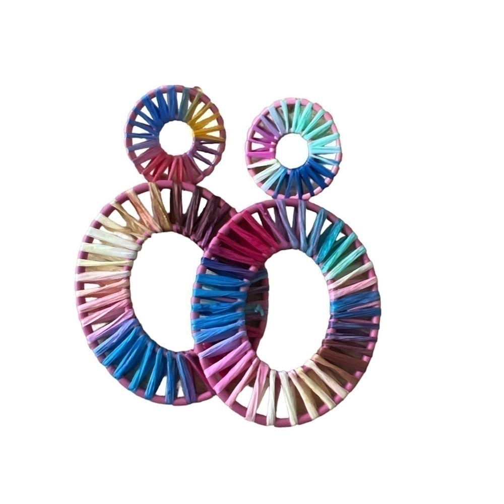 WRAPPED dangling multi-colored earrings